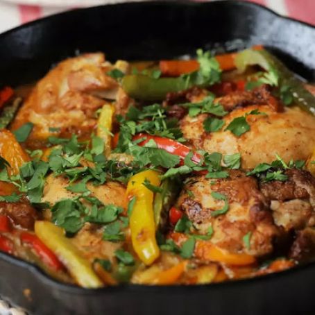 Creamy Skillet Chicken & Peppers